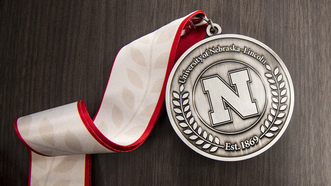 University of Nebraska metal with N on it